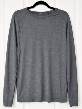 Pierre Cardin Men's Long-Sleeve Cotton Crew Neck Shirt - Heather Gray Size M